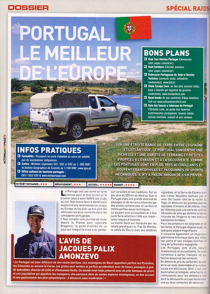 Action 4X4 - N° 115 - Mars 2014 - p78 - "Portugal le meilleur de l'Europe"